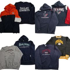 古着卸 まとめ売り プロチーム スウェット 8枚セット (メンズ XL /2XL ) カウボーイズ マリナーズ NFL MLB 中古 古着 ND0458