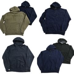 古着卸 まとめ売り 無地 パーカー スウェット 6枚セット (メンズ L /XL ) ネイビー ブラック ラッセル 中古 古着 ND0456