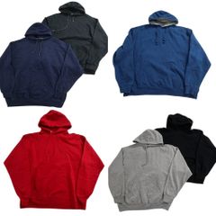 古着卸 まとめ売り 無地 パーカー スウェット 6枚セット (メンズ XL /2XL ) ブラック グレー ネイビー レッド 中古 古着 ND0455
