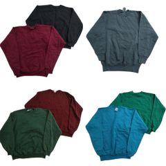 古着卸 まとめ売り 無地 スウェット 7枚セット (メンズ XS /S /M ) グリーン ワインレッド ブラック 中古 古着 ND0446