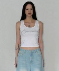 EYEER イワイーアル クリスタル ビーズ タンクトップ ノースリーブ