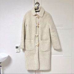 アイボリー ボア トグルボタン コート