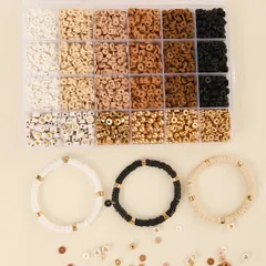 【2600個 大容量】ボヘミアン ポリマークレイビーズ キット DIY ブレスレット ネックレス ジュエリー製作 アルファベットビーズ付き おしゃれ アクセサリー パーツ 手芸セット 24色