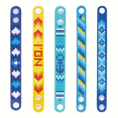 【手作りアクセサリー】5個セット 真珠&ダイヤモンド 5D DIY ペインティング ブレスレット キット EVA素材 ハンドメイド バックルブレスレット クリエイティブ ジュエリーメイキング ギフト【スタイル7】