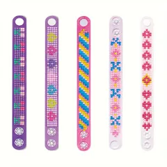 【手作りアクセサリー】5個セット 真珠&ダイヤモンド 5D DIY ペインティング ブレスレット キット EVA素材 ハンドメイド バックルブレスレット クリエイティブ ジュエリーメイキング ギフト【スタイル3】