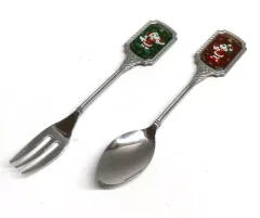 【中古】カトラリー ミッキー＆ミニー スーベニアスプーン＆フォーク 「ディズニー・クリスマス2022」 東京ディズニーリゾート限定