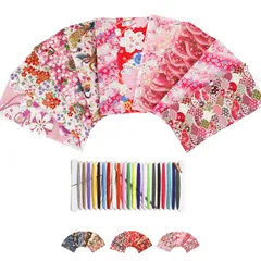 新品 JnTech 和柄 生地 はぎれ パッチワーク 布 セット和風柄 花柄 メタル 綿 和布 カットクロス おしゃれ 手芸 DIY 手作り パッチワーク ハンドメイド 和調小花柄きもの風 着物風 和風 おしゃれな生地 プリント 端切れ 手芸用品 裁縫 diy