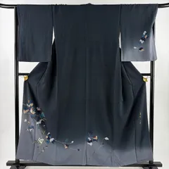 訪問着　フルセット　着物　染色作家　草野一騎　落款　正絹　袷　L G15 平和屋着物○染色作家 草野一騎 訪問着 竹 金彩 正絹 逸品 AABE6830ck