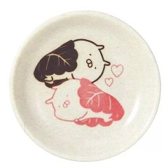 [중고]접시·찻잔 우사마루 & 우사코(카시와모치) 작은 접시 [이치반 쿠지 우사마루~모구모구 파티~] E상