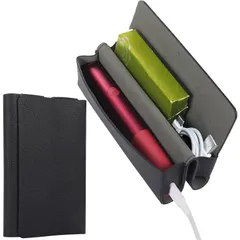 one対応 iluma 超薄型ケース PUレザー マグネット式開閉 (ブラック.) オールインワンタイプ 対応アイコスイルマワン用のカバー iqosイルマワンに適合するケース HOREJIA交換カバー