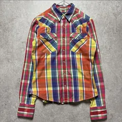 RALPH LAUREN ラルフローレン マルチチェックシャツ レディース7 長袖 平成レトロ Y2K カラフル配色 オールド カジュアル