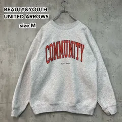 BEAUTY&YOUTH UNITED ARROWS ビューティ&ユース ユナイテッドアローズ COMMUNITY ロゴプリント クルーネック スウェット トレーナー M グレー ユニセックス ★ ◇■