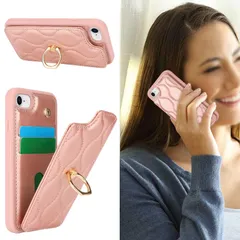 スマホケースカードポケット【上下開】iPhoneSE3 アイホン8 ケースカード収納ケース 携帯ケースiPhone7 いPhoneSE2 ケース手帳型ケース背面ポケット付き case 2022 財布型 SE SE3 360°回転リング iPhoneSE2 第2