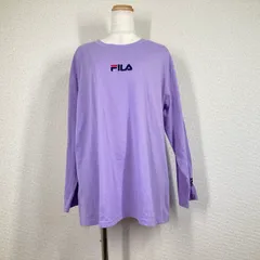 【FILA】カットソー Tシャツ ロンT　長袖　紫　F　フリー　ワンポイント　オーバーサイズ サーフ系 ハワイアン サーファー ロンT Y2K