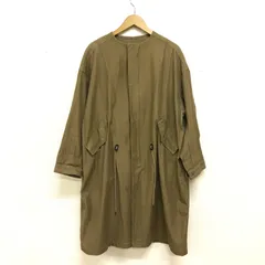 ナノユニバース ノーカラー モッズコート オーバーサイズ メンズライク ベージュ FREE相当