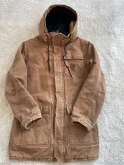 good fade フェード良好 メキシコ製 ビンテージ カーハート SIBERIAN PAKA シベリアンパーカー  ダック地 ワークジャケット メンズ　古着 Carhartt 中綿入りキルティングライナー　BORO