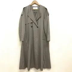 ナチュラルビューティーベーシック ノーカラーフォルムトレンチコート ナイロン混ツイル素材 M-L相当 モカブラウン ベルト欠品