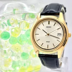【新品電池】SEIKO セイコー SPIRIT スピリット メンズ 腕時計 ゴールド デイト 7N42-8120 5D0660 新品ベルト