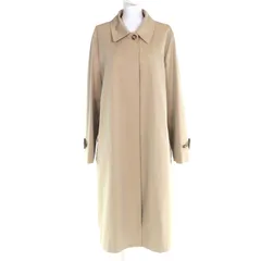 極美品△BURBERRY バーバリー 8083862 コットン100％ 裏地ノバチェック柄 ロング ステンカラーコート ベージュ 42 正規品 レディース