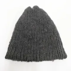Name. ウール100％ 帽子 ニット帽 ニットキャップ ブラック メンズ ネーム【中古】5-1202T◎