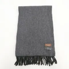 PAUL SMITH COLLECTION スコットランド製 ウールアンゴラマフラー フリンジ マフラー チャコールグレー メンズ ポールスミスコレクション【中古】5-1202T◎