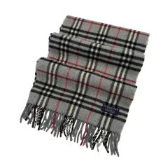 BURBERRY バーバリー グレー ノヴァチェック ラムウール マフラー