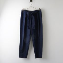 エポカ EPOCA ウエストリボンテーパードパンツ 38\ネイビー スラックス タック【2400014673524】