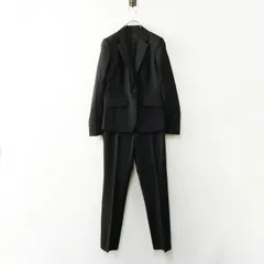 美品 iCB Complete アイシービー オンワード樫山 ウール ジャケット パンツ スーツ セットアップ 2＼ブラック フォーマル【2400014709421】
