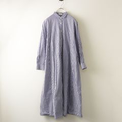 マッキントッシュフィロソフィー MACKINTOSH PHILOSOPHY ストライプ コットンロングシャツワンピース 36 ブルー系┃【2400014679960】
