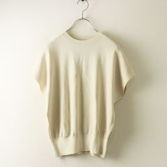 美品 ソージュ soeju S-00-NT-082 クルーネックニットプルオーバー アイボリー┃フレンチスリーブニット【2400014725780】