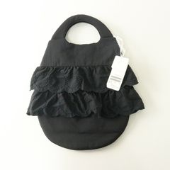 未使用 2025SS ミナペルホネン mina perhonen abs9167 tambourine egg bag タンバリン エッグバッグ /ブラック フリル【2400014513448】