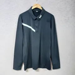 A12-16/ブラック プリント 長袖 Tシャツ メンズ XL