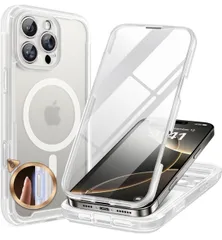 ★Miracase iPhone16pro ケース MagSafe対応 スマホケース いPhone16pro 用 カバー 9H 強化ガラス 360°保護 全身バンパー保護ケース 6.3インチ フルカバー ワイヤレス充電対応 マグセーフ対応 マグネット搭載