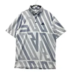 サイズ：L ADIDAS GOLF アディダスゴルフ GM3632 半袖ポロシャツ ボタンダウン 総柄 グレー系 [240101548655] ゴルフウェア メンズ ストスト