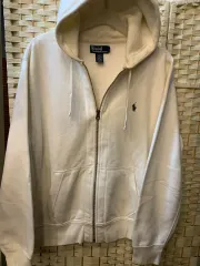 ポロラルフローレン アイボリー フード ジップアップ