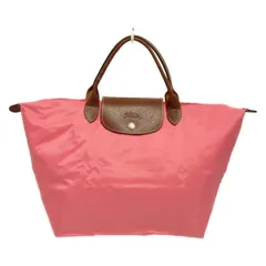 LONGCHAMP(ロンシャン) ハンドバッグ ル・プリアージュオリジナル ピンク×ダークブラウン 折りたたみ レザー