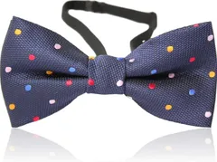 Best item(ベスト アイテム) 蝶ネクタイ 水玉 ドット ゴム ひも リボン ワンタッチ ボウタイ (ドット ネイビーブルー g5-66,  Free Size)