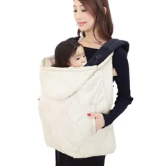 抱っこ紐 ケープ 防寒ケープ 【キルティング素材】 ベビーカー ブランケット 抱っこ紐ケープ 【取り外せるフード付き】 ポケット付き 防寒 撥水 軽量 3WAY 冬 HMRMSMT A117