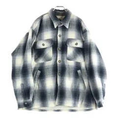 NO BRAND (ノーブランド) BAYLEAF(ベイリーフ) 裏地ボア オンブレチェック 長袖ネルシャツ ブラック/グレー