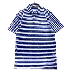 サイズ：S RLX ラルフローレン  半袖ポロシャツ ボタンダウン ボーダー柄 ブルー系 [240101565641] ゴルフウェア メンズ ストスト