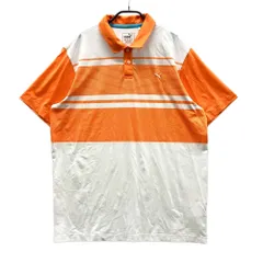 サイズ：US/M PUMA GOLF プーマゴルフ  半袖ポロシャツ ボーダー 総柄 オレンジ系 [240101566660] ゴルフウェア メンズ ストスト