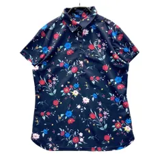 サイズ：L CALLAWAY SELECT キャロウェイ セレクト  半袖ポロシャツ 花柄 ネイビー系 [240101566817] ゴルフウェア レディース ストスト