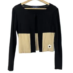 M'S GRACY(エムズグレイシー) カーディガン サイズ38 M レディース - 黒×ベージュ×白 長袖/フラワー(花)