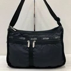 7446　LeSportsac レスポートサック　ショルダーバッグ　デラックスエブリデイ　ブラック　黒　無地　レディース　軽量　シンプル　カジュアル　ポケット多数