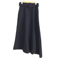 Mila Owen<!-利用不可文字-!>21AW 共布ベルト付き アシンメトリーフレアスカート ブラック サイズ0