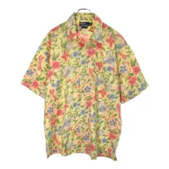 90年代 Polo by Ralph Lauren ポロ ラルフローレン CLAYTON オープンカラー 半袖シャツ 花柄 マルチカラー(メンズ L)中古 古着 V9373