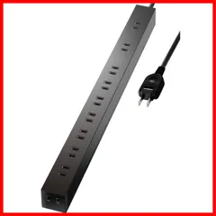 【数量限定】固定 【 ・吊下可能な回転パーツ付き】 ほこりシャッター 2m ブラック 10個口 雷ガード ECT-0102BK 電源タップ エレコム