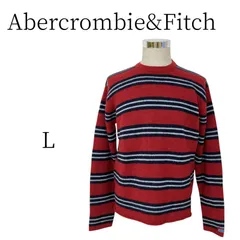 Abercrombie&Fitch 赤 紺 白 ボーダー柄 トップス L