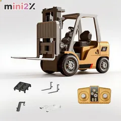 ミニ フォークリフト ラジコン カー 1/64スケール 充電式 リモコン 車 RCカー 遠隔 操作 2.4GHz 最高スピード4KM/h 前後左右 バックや昇降機能など多機能 建設車両 エンジニアリング車両 室内遊び デスクトップ 子供 プレゼント 大人
