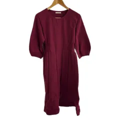 Rose Tiara(ローズティアラ) ワンピース サイズ42 L レディース美品  - ボルドー クルーネック/七分袖/ひざ丈